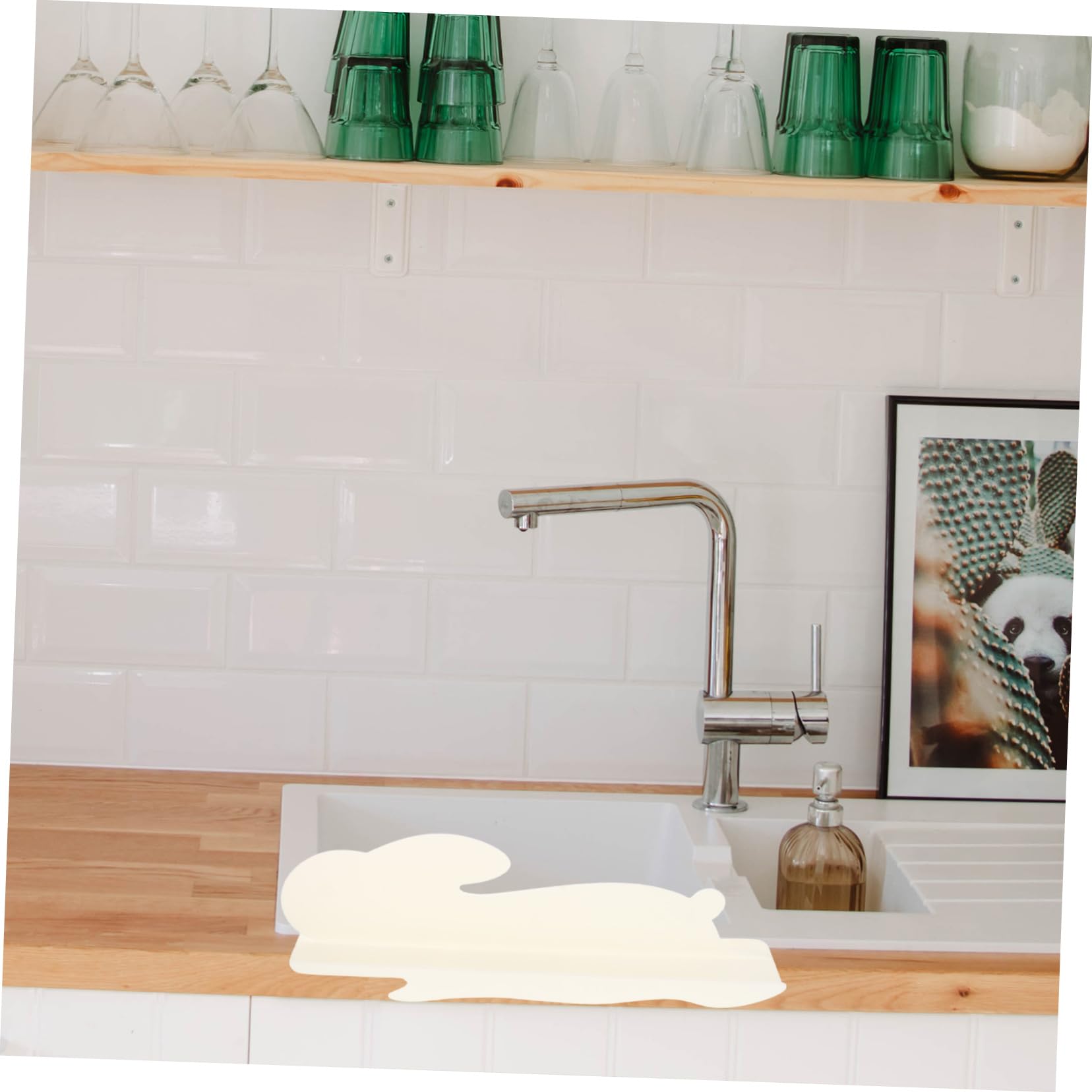 DECHOUS Pannello Paraspruzzi in Silicone Bianco per Lavello Cucina