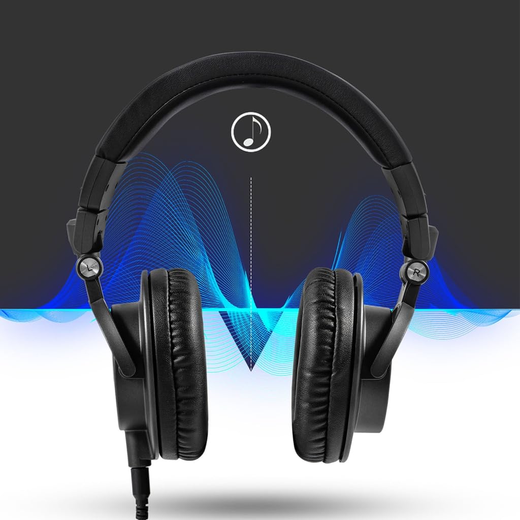 l Cuffie DJ Over Ear Monitor Auricolari pieghevoli Cuffie bassi per la registrazione