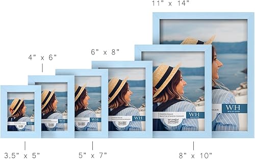 Miniatura 7 de Renditions Gallery Portarretratos de 11 x 14 pulgadas, diseño de madera de estilo moderno y vidrio de alta definición, listo para pared y mesa,