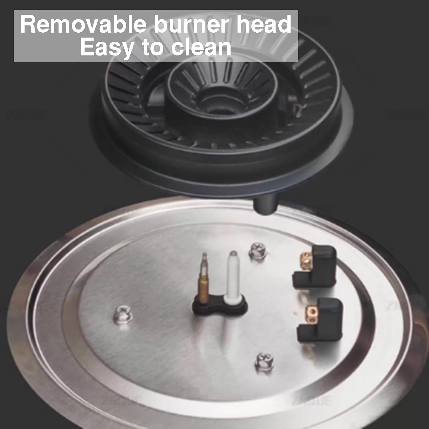 3-burner Gas Stove,Stainless Steel Square Tabletop/in,5.0KW High-Efficiency Wok Burner,with Flame Failure Protection Auto-Ignition,NG/LPG Compatible(NG)
