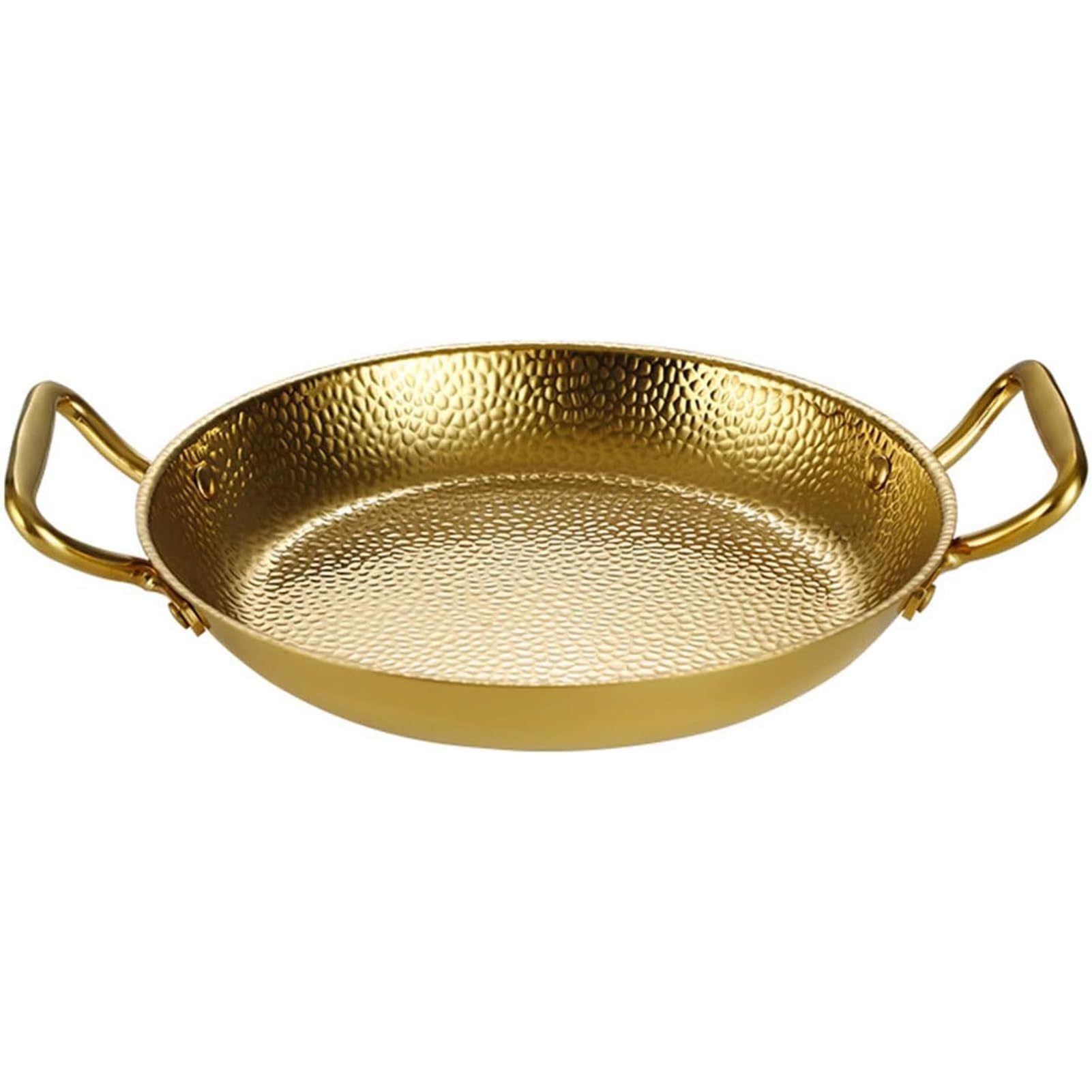 Paellera pequeña de cobre y acero inoxidable 304 de 26 cm con asas