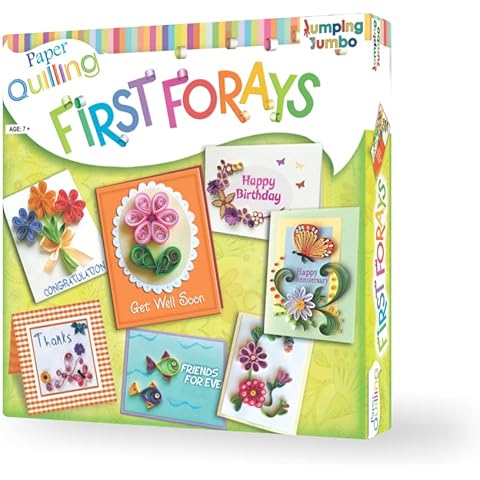 Jumping Jumbo Paper Quilling - First Forays Craft, Paper Quilling Set, DIY Kit for Kids, Birthday Gift for Kids, Craft Set for Kids 7-12, Make Your Own Paper Art (Paper Strips & Tools Included) Cover