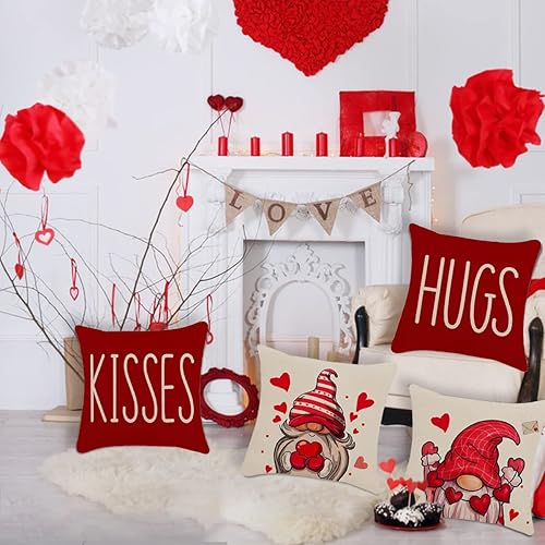Miniatura 2 de Decoración del día de San Valentín, fundas de almohada de San Valentín, besos, abrazos, amor, decoración de corazón, aniversario, boda, decoración
