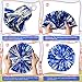 Deekin 12 Pcs Cheerleading Pom Poms Cheerleader Squad Spirited Fun Pompoms 12 Inch Metallic Foil Cheer Pom Poms with Handle Flowers for Sport Team Dance Costume Party 50g Weight Each(Blue and Silver)