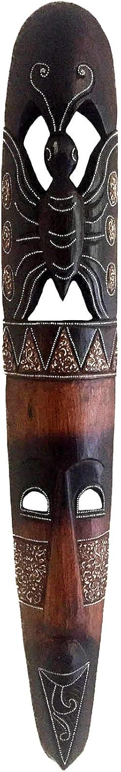 OMA African Wall Mask Decor Wooden Hand Crafted Nature Goddess Dance Wall Mask For Luck & Protection African Home Decor Gift XL Size Collectors Quality (XL- 40")