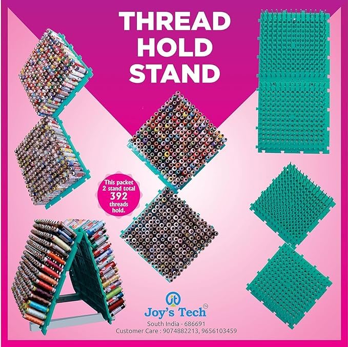 Image of Bharat Wall Mounted Spools Holder (392 Thread Holds), Plastic Thread Rack Pack of 2