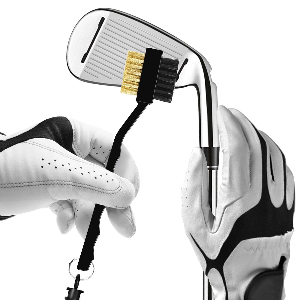 3 Pezzi Mazza da Golf spazzole Groove per la Pulizia, Senhai setole in Metallo e con 0,6 m Retrattile Zip-Line moschettone in Alluminio, Facile da attaccare alla Borsa da Golf