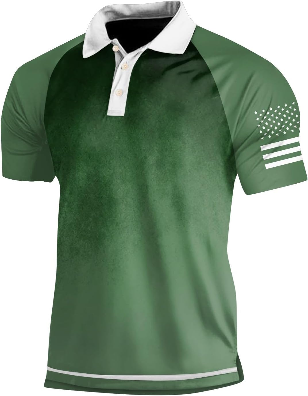 RTRDE Men's Patriotic Polo Shirt Short Sleeve America Flag Graphic Print Athletic Workout Golf Collar Shirts, M-4XL