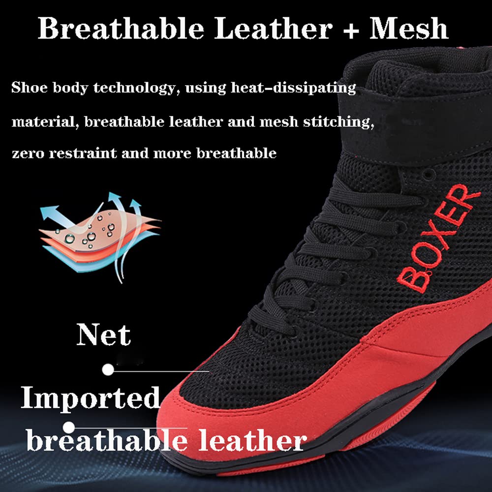 Scarpe da Boxe Pugilato Wrestling Calzature da Allenamento,Scarpe da Boxe,Scarpe da Kickboxing Traspirante,per Uomo Donna,per Sollevamento Pesi,Palestra,Squat Stacco Scarpe,Anti Scivolo