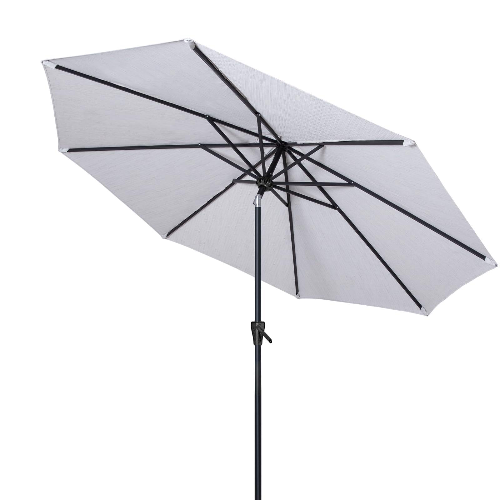 Tempera Patio Market Outdoor Table Umbrella with Auto Tilt and Crank, Large Sun Umbrella with Sturdy Pole &amp; Fade Resistant Canopy, Easy to Set