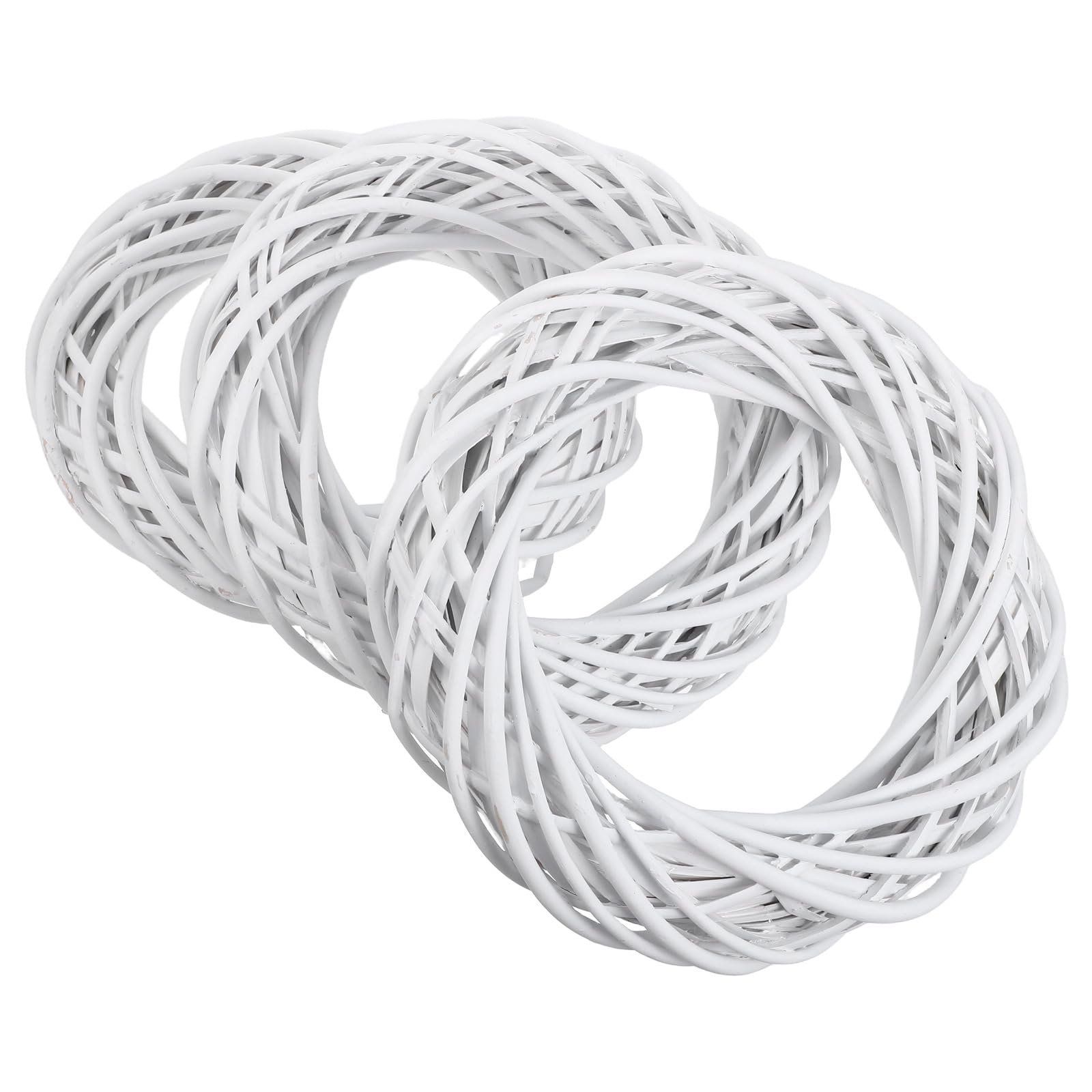Rattan Kranzrahmen 30cm Weiß, Flexibel, als Weihnachtskranz Rohling | Selbstgemacht und Festtage, 30cm Durchmesser, 3 Stück, Rustikaler Landhausstil, Minimalistische Form