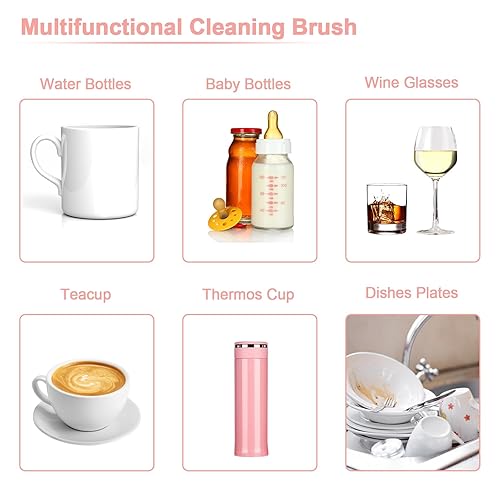 Miniatura 3 de Juego de 4 cepillos de limpieza eléctricos multiusos, limpieza de rotación de alta velocidad de 360, 1500 mAh, impermeable IPX65, cepillos de