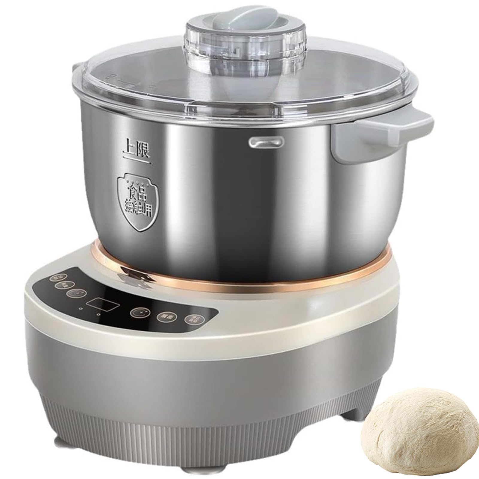 Máquina Automática para Masa 5L/7L, Amasadora Inteligente con Función de Fermentación y Temporizador, Control por Panel Táctil, Diseño Desmontable, Para Pan, Pizza, Bollos y Repostería 7L