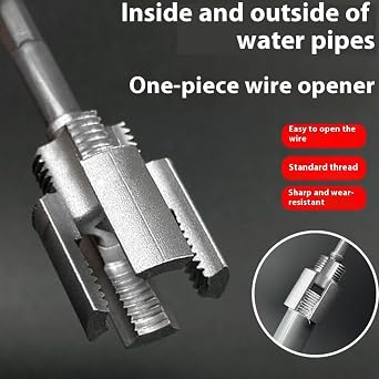 Integrated Internal & External Pipe Threading Tool,Plastic Water Pipe Thread Cutting Tool,Electric Drill Compatible PVC Pipeline Threader Kit Reusable for 1/2 3/4 (1/2+3/4)
