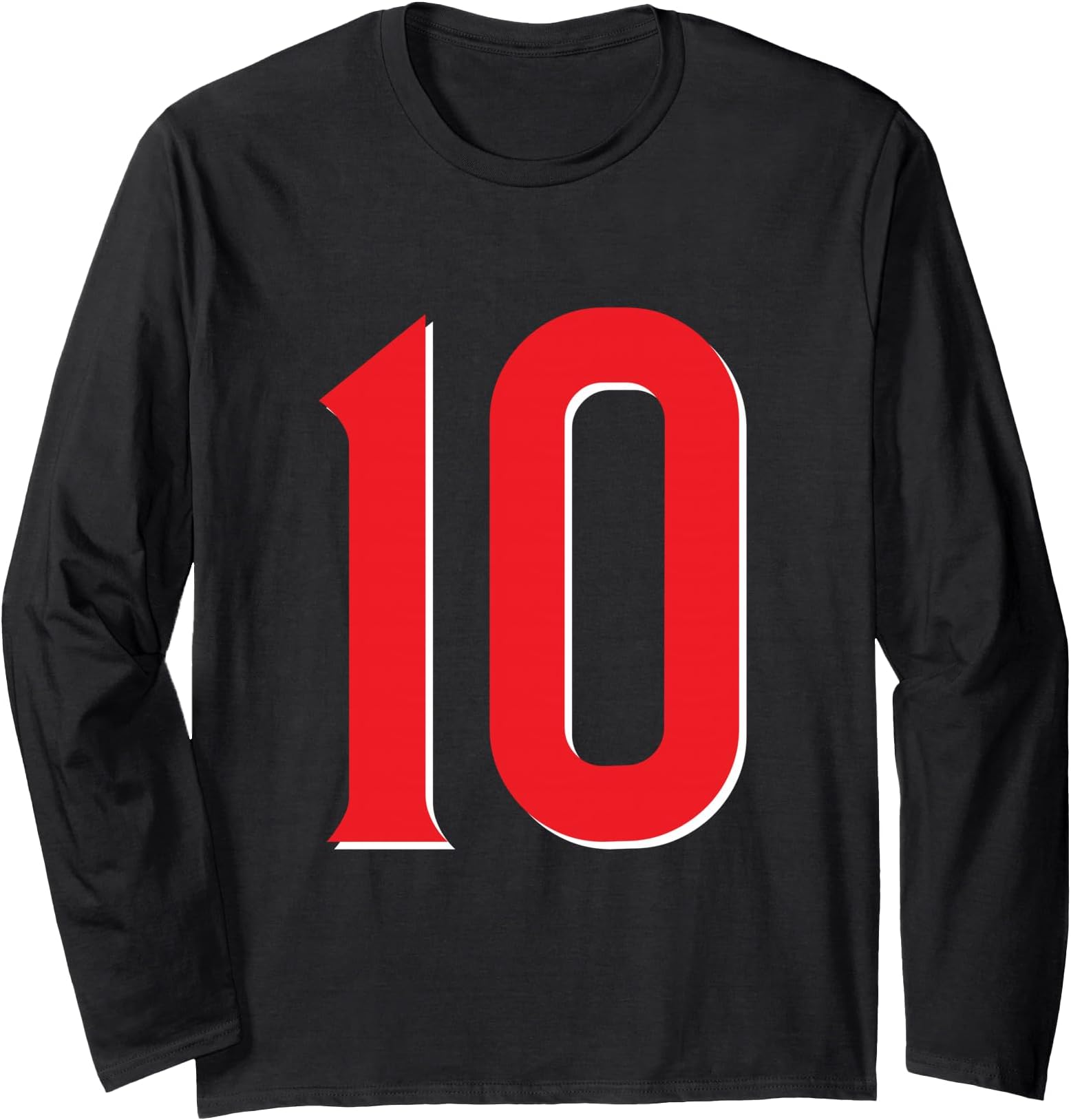 #10 ジャージユニフォーム 代表チームスポーツ レッドナンバー 10歳の誕生日 長袖Tシャツ