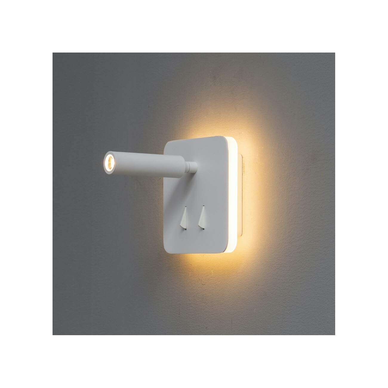 Kosilum – Leselampe mit doppeltem Licht, LED, multifunktional, Bilbao, warmweißes Licht, Beleuchtung für Wohnzimmer, Schlafzimmer, Küche, Flur, 3 W + 6 W – 300 lm + 550 lm – integrierte LED – IP20