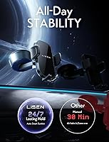 Vista 5 de LISEN Electric Retractable Car Phone Mount, iPhone Vacuum Electric Suction Cup Phone Mount, Suction Cup Magnetic Phone Holder, only for Mirror, for