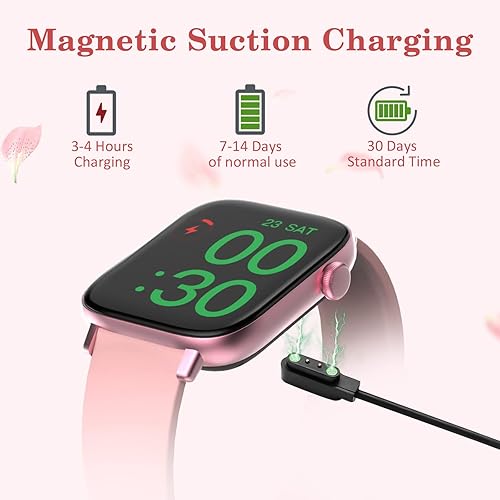 Vista 7 de Reloj inteligente de 1.9 pulgadas para mujer, rastreador de llamadas Bluetooth con monitor de frecuencia cardíaca, monitor de sueño, recordatorio