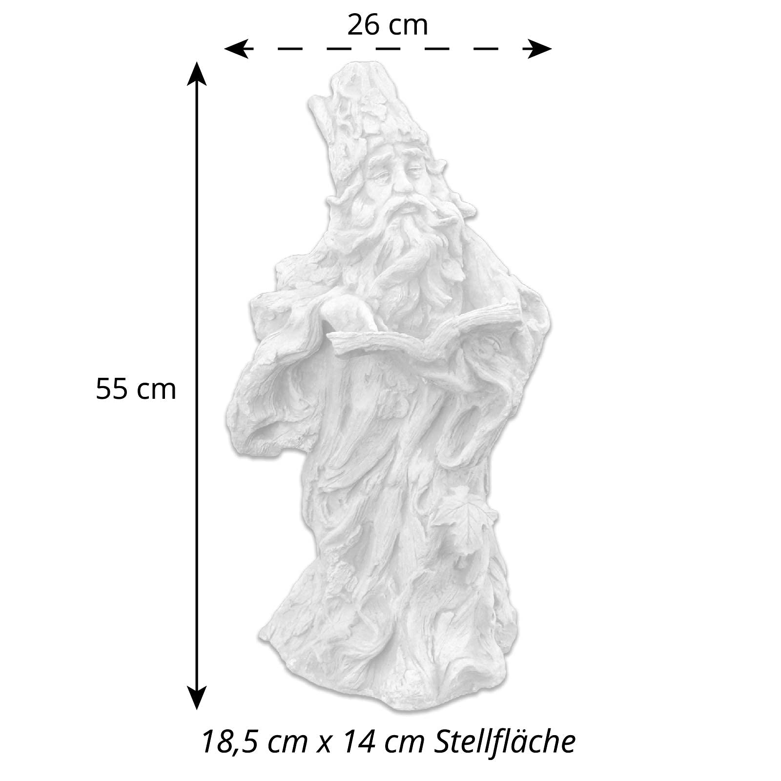 gartendekoparadies.de Statue Waldschrat, Steinfigur, H. 55 cm, 18 kg, Grau, frostsicher aus Steinguss für Außenbereich