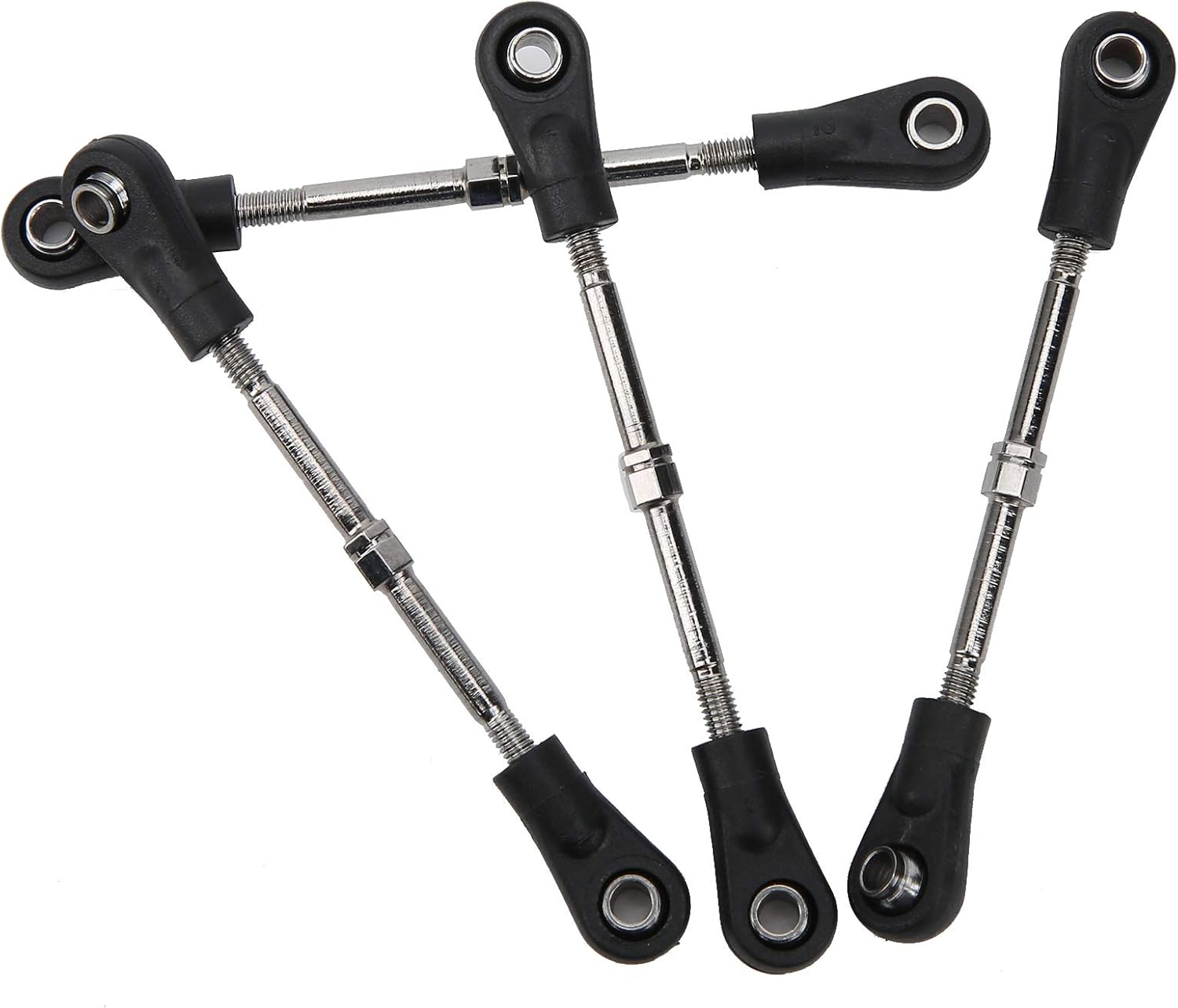 4pcs RC Steering Rod, Linkage Steering Link Rod Adjustable Rear Upper Linkage Rod for 1/10 RC Off Road Car