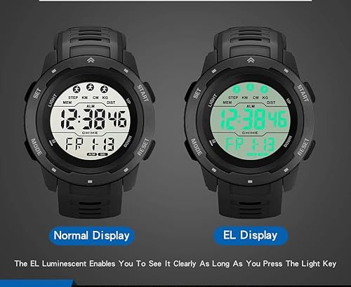 Miniatura 5 de Men's Outdoor Sports Watch Large Dial Easy-to-Read Digital Watch Multi-Functions LED Alarm Stopwatch Waterproof Wrist Watch for Men