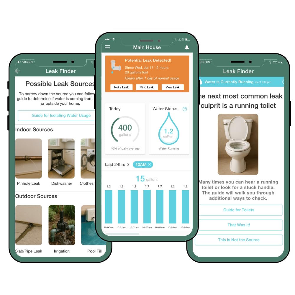 Photo 1 of Flume 2X Smart Home Water Monitor and Leak Detector (Newest Model) – Real-Time Water Usage Tracking, Indoor/Outdoor Leak Alerts, Irrigation & Sprinkler Monitoring, Easy No-Plumbing Installation