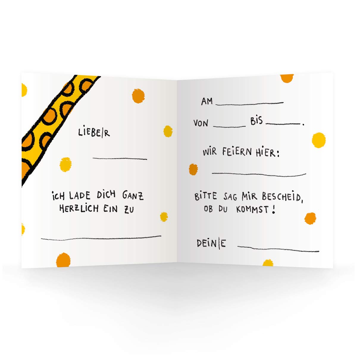 Kartenkaufrausch 12 x Lustige Giraffen Einladungskarte zum Kinder-Geburtstag mit Innendruck (quadratisch, 15,5x15,5cm inkl Umschlag) in türkis: Einladung - große XL Karte für Schul-Kinder