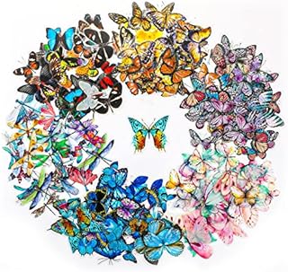 Lusofie 240PCS Butterfly Stickers Set,Bug Stickers PET Transparent Waterproof Decorative Decals for Scrapbook DIY Crafts Album Bullet Journal Planner Water Bottles Phone Cases Laptops