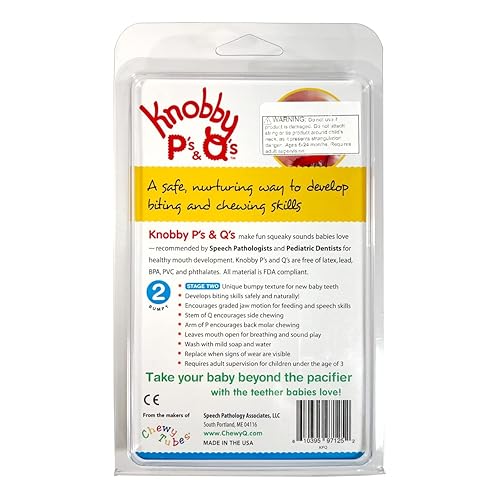 Knobby P's & Q's (Stage 2 Teether) - Red