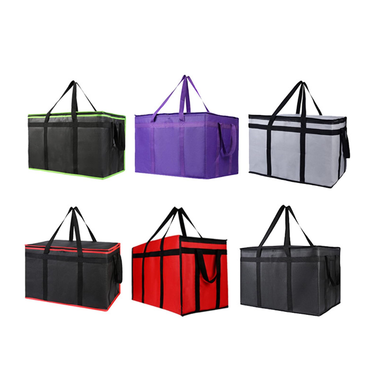 Isolierte Lebensmittel Liefertasche für heiße und kalte Mahlzeit,XXX-große Lebensmittel Tote Isoliertasche für Catering,Kühltasche, Lebensmittelwärmer für Parteien mit (3, Red_black_border, XXX-Large)