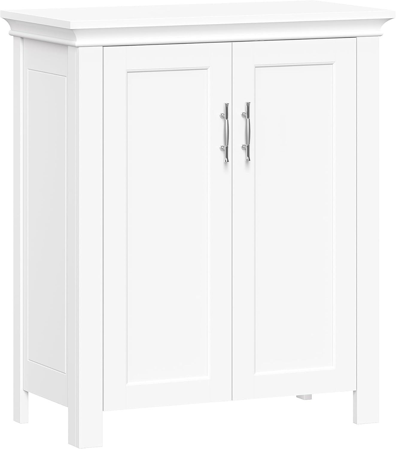 RiverRidge Somerset Two-Door Floor Cabinet with Adjustable Shelves – Elegant Bathroom Storage Cabinet with Classic Design, Inset Panels & Stylish Handles - Versatile Storage for Entryway or Linen