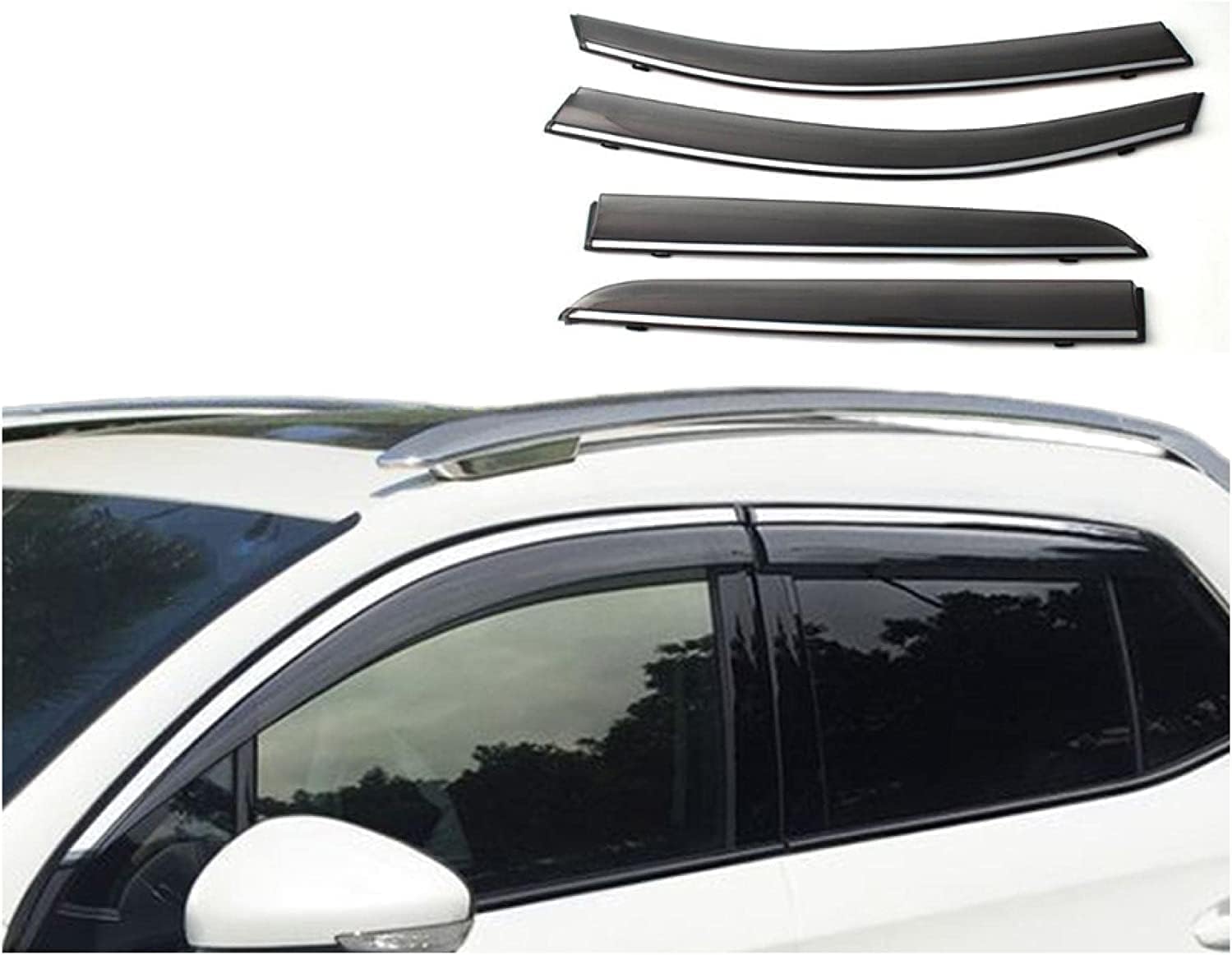 PANXUC Car Wind Deflectors for Hyundai Elantra 2016 2017 2018 2019, Side Window Wind Rain Deflector Window Visor Sun Rain Guard Smoke Guards