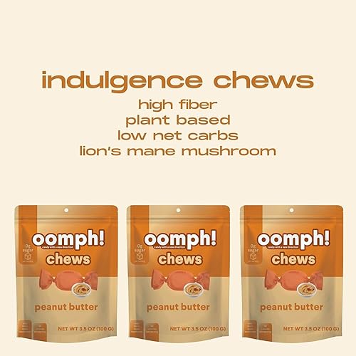 Miniatura 2 de Oomph! Sweets - Mantequilla de maní - Caramelos keto Taffy, bajos en carbohidratos, bajos en azúcar, veganos, sin gluten (paquete de 3 x 10 unidades