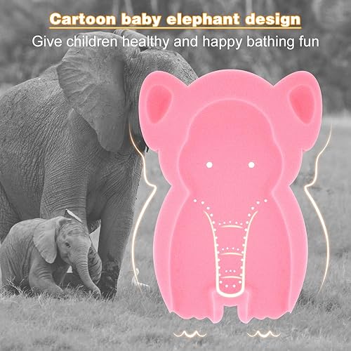 Miniatura 9 de HALLO Esponja de baño infantil suave elefante bebé alfombra de baño recién nacido espuma cómoda antideslizante cojín sin olor (rosa)