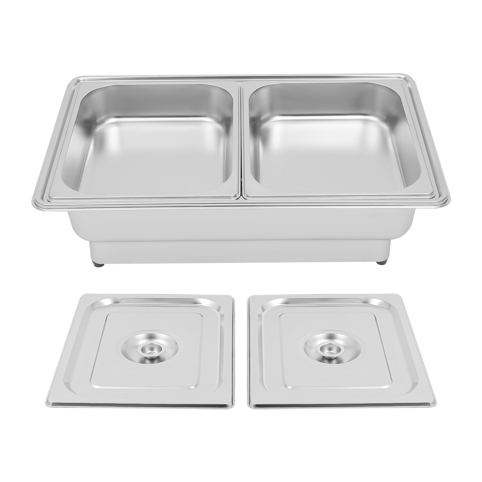 Chafing Dish elettrico in acciaio inox con GN 1/2 | 9 litri | 35 – 80 ℃ | scaldavivande per buffet catering party