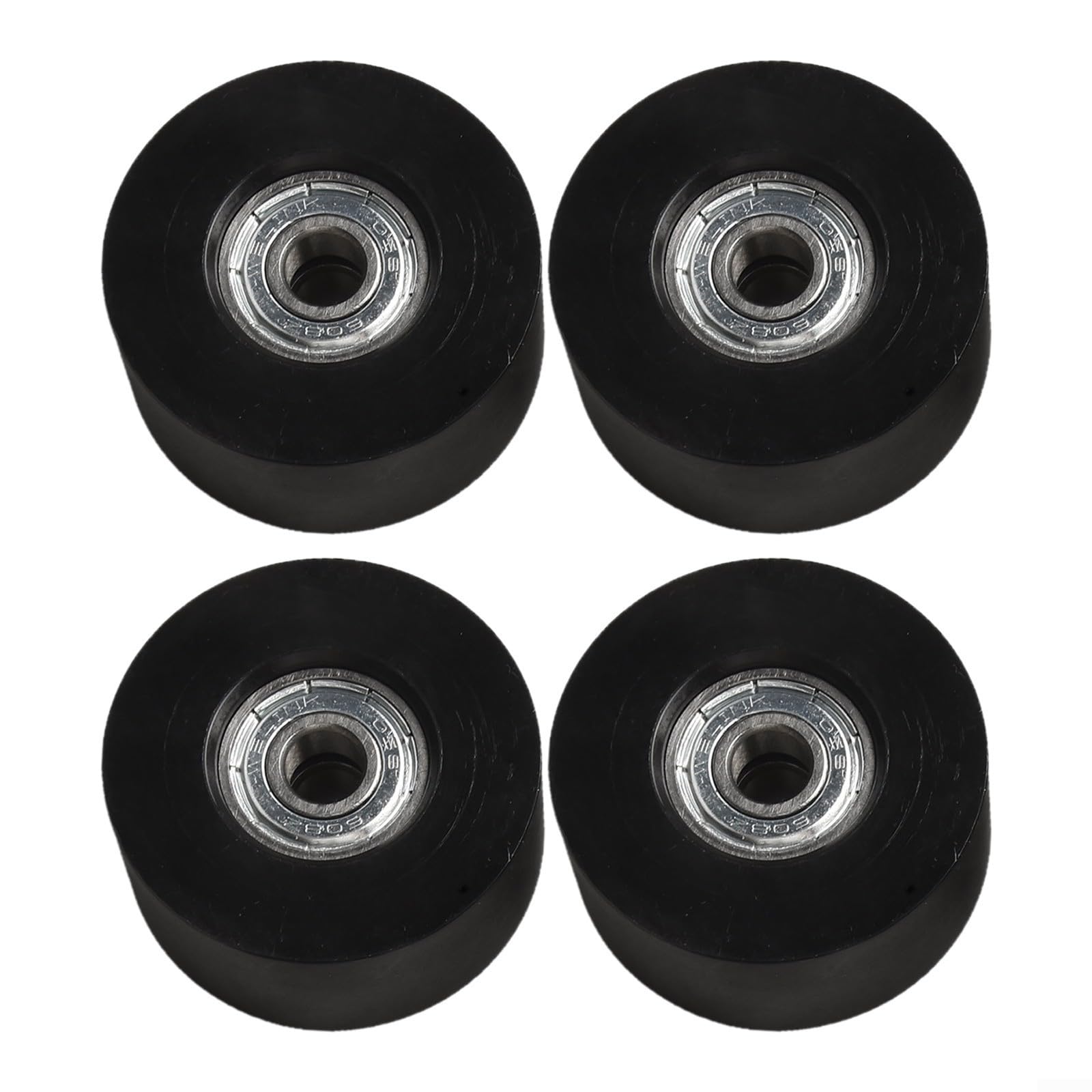 Lot de 4 roues de siège de rameur à eau en nylon et acier avec 45 mm de diamètre et trou intérieur de 8 mm de rechange pour une performance de glissement fluide Noir