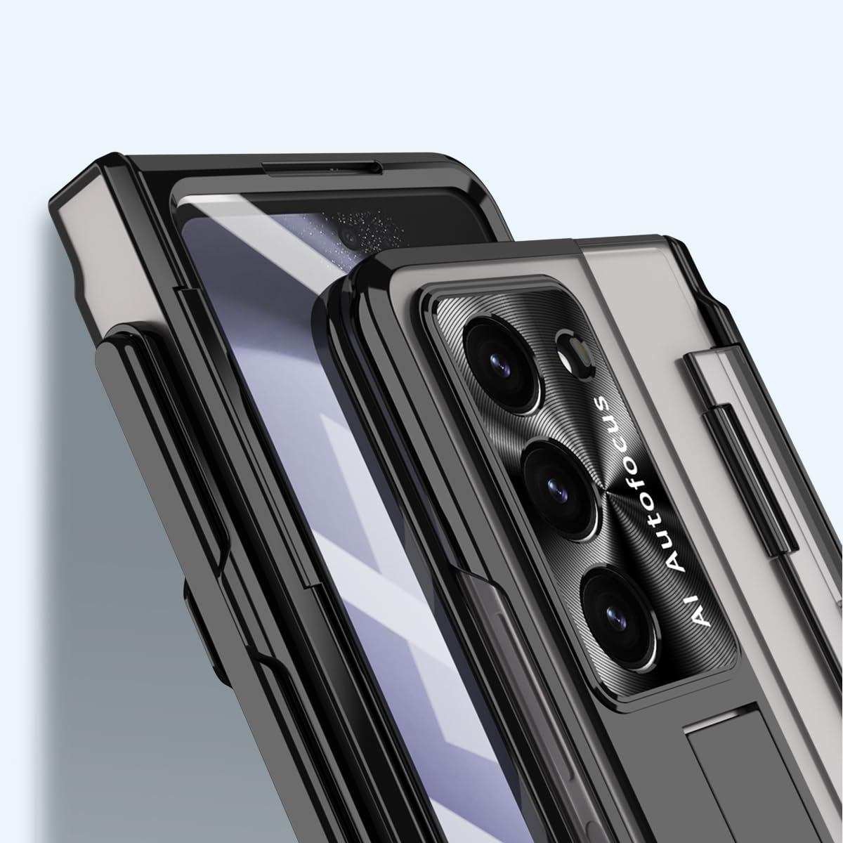 for Galaxy Z Fold6 Case, with Pen & Screen Protector, Rugged Hinge Protection, Camera len Cover, Full Body Protective Phone Case for Samsung Z Fold 6, Black