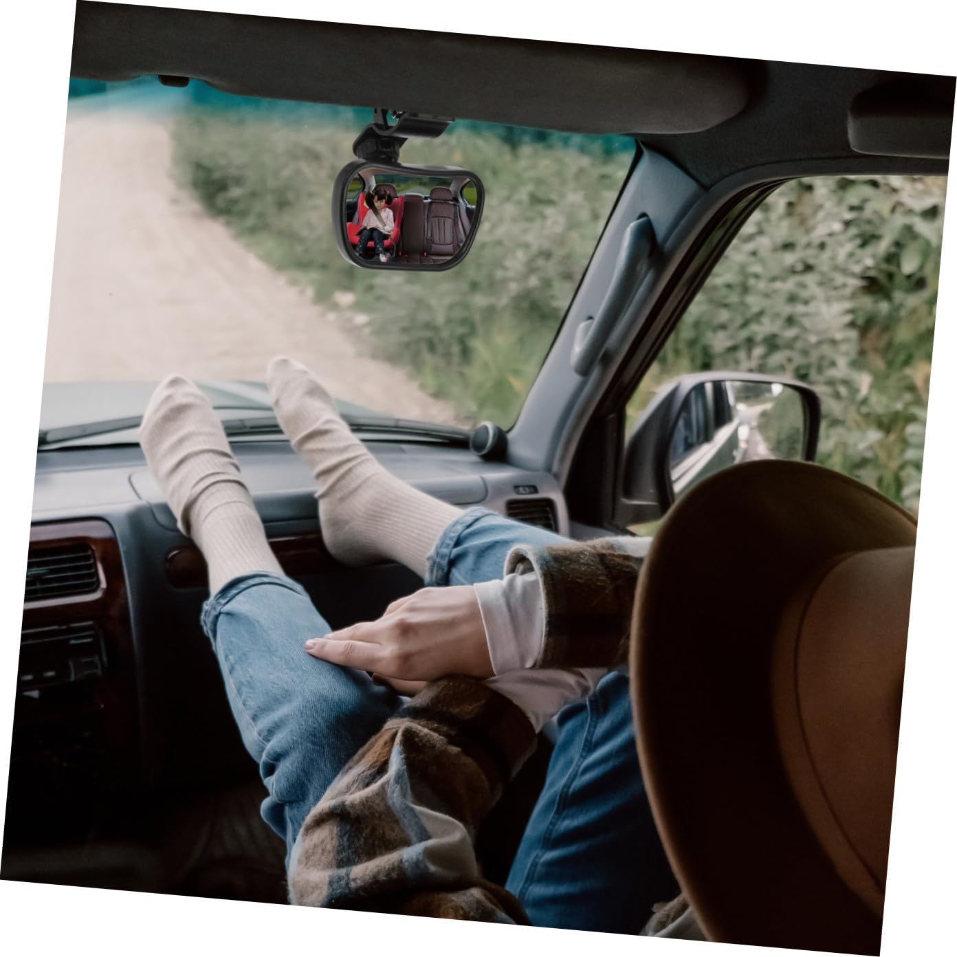 Healifty Rear View Mirror for Car Backseat Adjustable Angle Observation Mirror Durable Black Interior Rearview for Safety and Monitoring
