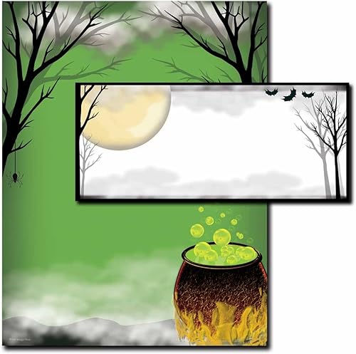 Toil & Trouble - Membrete de Halloween con sobres a juego, 25 unidades