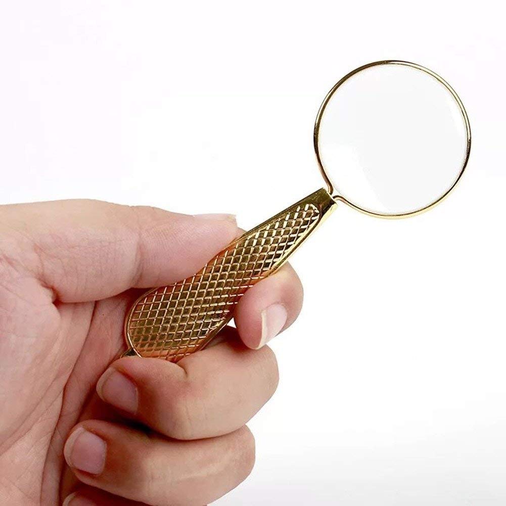 Lupas 3X Lupa pequeña Retro portátil de Mano Lupa HD para ancianos Niños Lectura de periódicos Sellos Herramienta de identificación de joyas