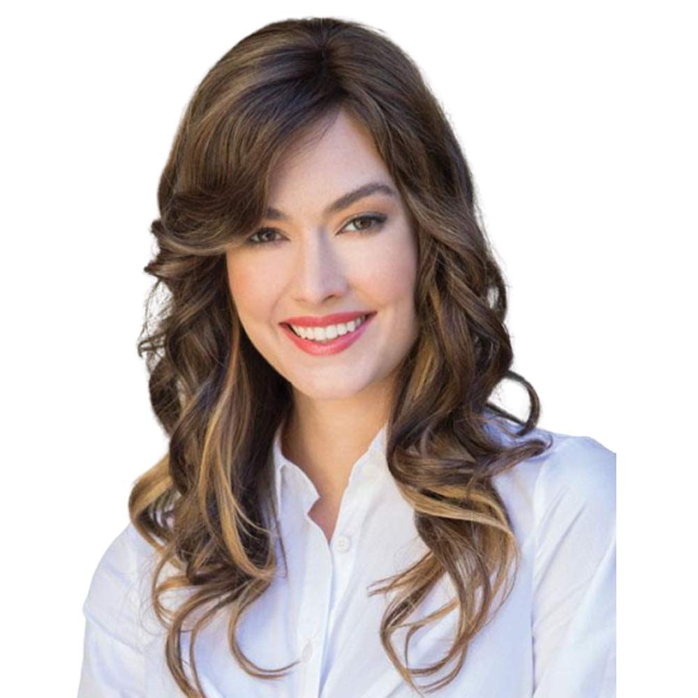 Luxe Top Piece Topper Color Ginger Brown - Amore Wigs 10" Long Volume Hairpiece Lace Front Monfilament Base Fringe Crowne Pressure Sensitive Head Peluca Bundle MaxWigs Hairloss Booklet