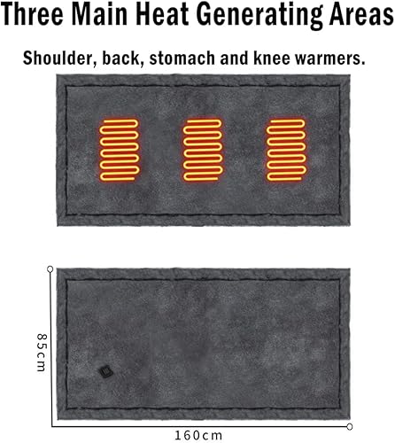 Miniatura 4 de Manta térmica tamaño Queen, control inteligente de temperatura de 3 velocidades, manta térmica inalámbrica, manta eléctrica para automóvil, oficina,