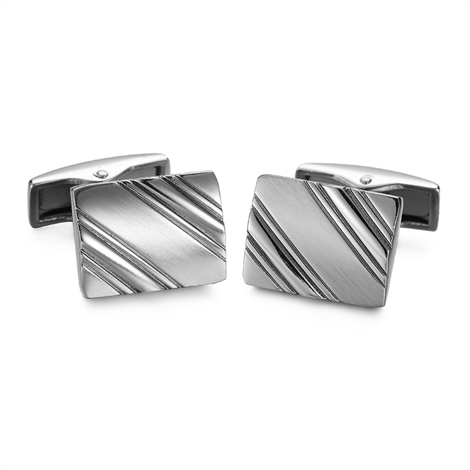 Anzug-Manschettenknöpfe Metall-Manschettenknöpfe, handgeschnitzte Manschettenknöpfe, golden, silbrig, schwarz, Manschettenknopf, erfolgreiche Männer, Schmuck, Geschenk (Metal Color : 3)