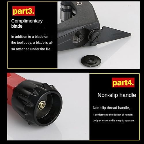 Miniatura 5 de Cortador de tubería y cortador de tubería de 18 a 1-38 pulgadas (0.118-1.378 in) Cortador de tubos de acero de aleación para cobre, latón, metal,