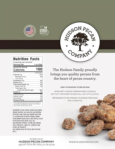 Miniatura 3 de Hudson Pecan - Nueces praliné  Delicia gourmet en cada bocado  Paquete resellable de 8 onzas para frescura  Dulzura sureña irresistible  Perfecto