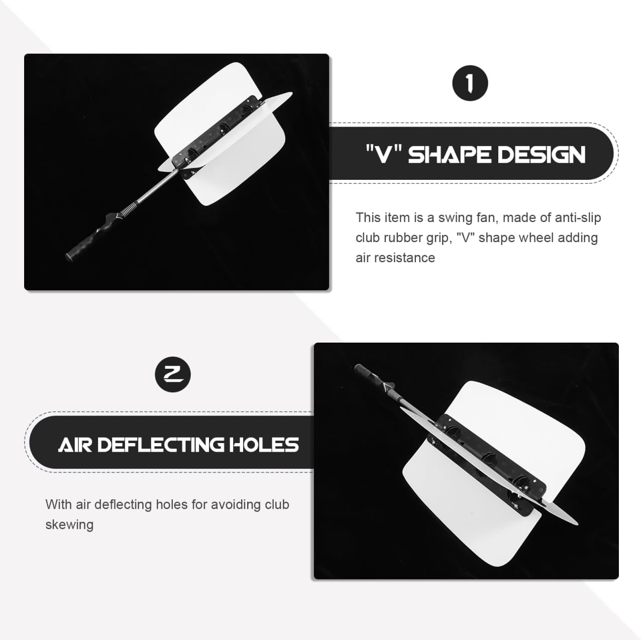 Golf Swing Fan Trainer Power Fan Training Aids for Junior Golf Swing Practice Improve Forearm Strength and Batting Accuracy