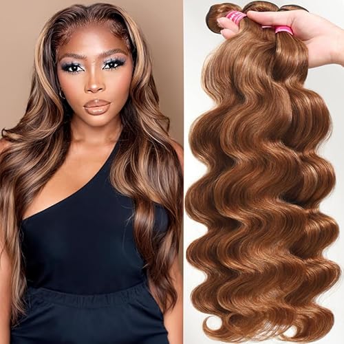 UNICE Body Wave Honey Blonde Highlight Human Hair Weave 3