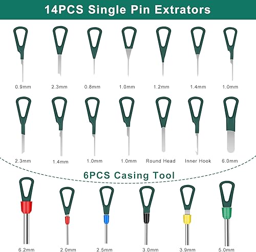 Miniatura 3 de MWBFPAFC Kit de herramientas de extracción de terminales kit de expulsión de terminales juego de herramientas de llave de depinning conector de