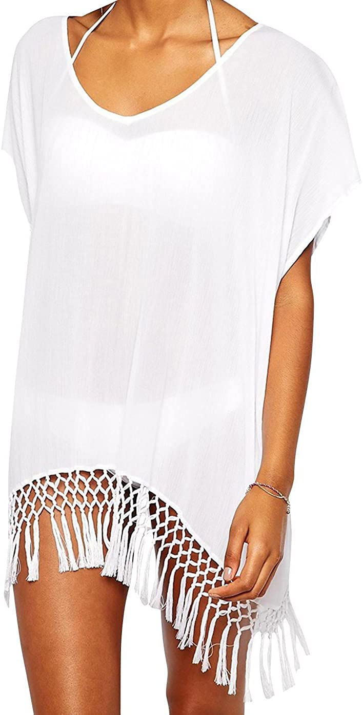Chalier Copricostume Donna Mare Estate Abito da Spiaggia Bikini Beach Costume Cover up (Nero)