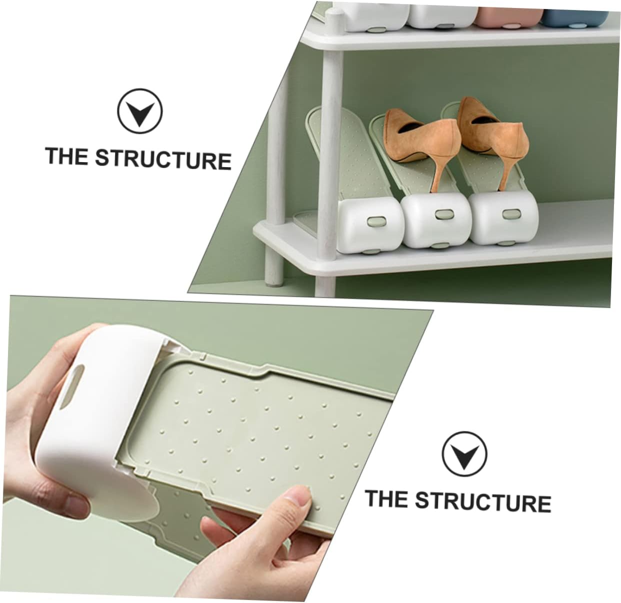 Cabilock 4pcs Double Layer Shoe Rack Shoe Holder Over Door Organizer Space Saving